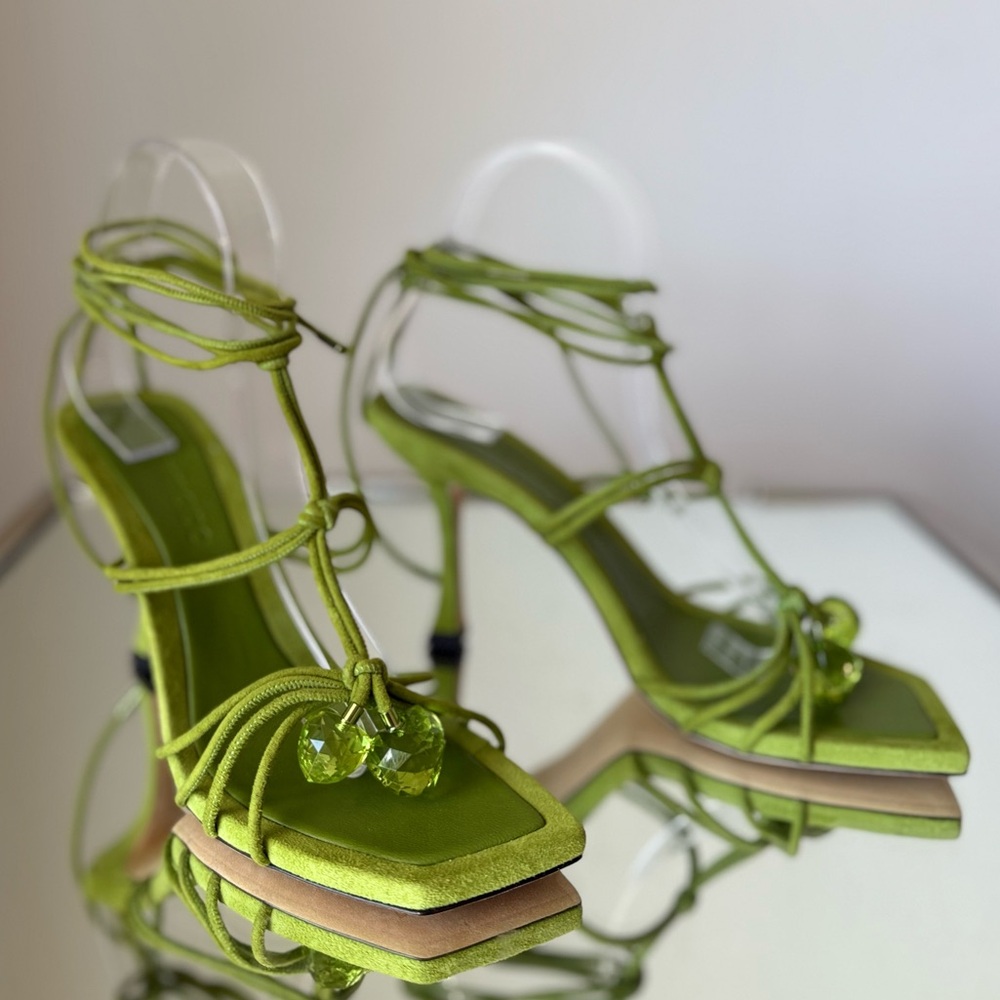 New JIMMY CHOO Jemma 90 embellished suede sandals $1,125 37.5 - Picture 7 of 14